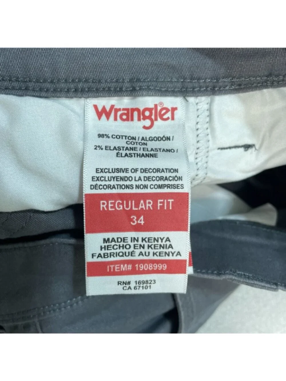 NWT Wrangler Men's 34 Gray Cargo Shorts Regular Fit Utility Pockets Durable